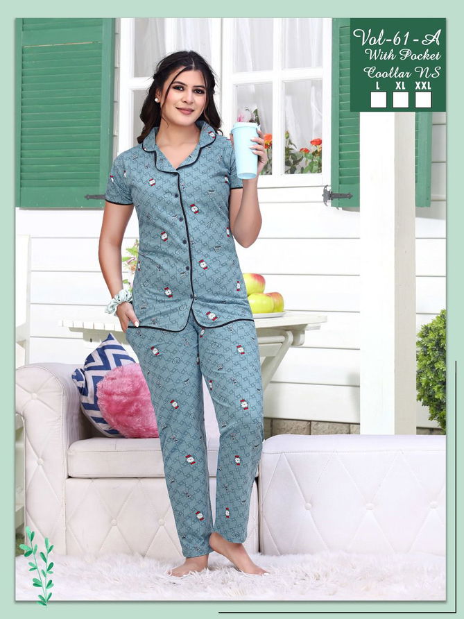 Ft C Ns Vol 61 A Night Wear Hosiery Cotton Wholesale Night Suits
